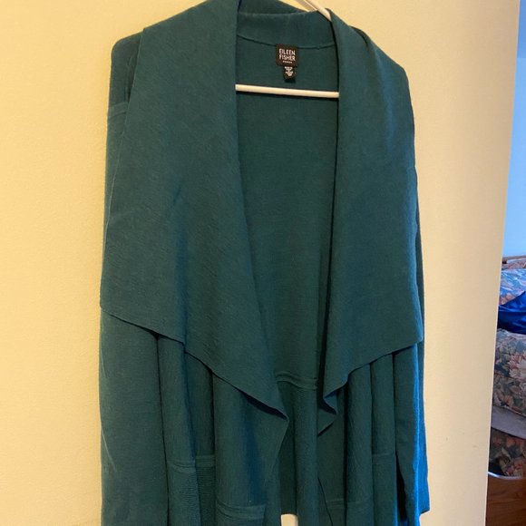 Eileen Fisher Sweaters - Eileen Fisher Woman Dark Green Cardigan Sweater